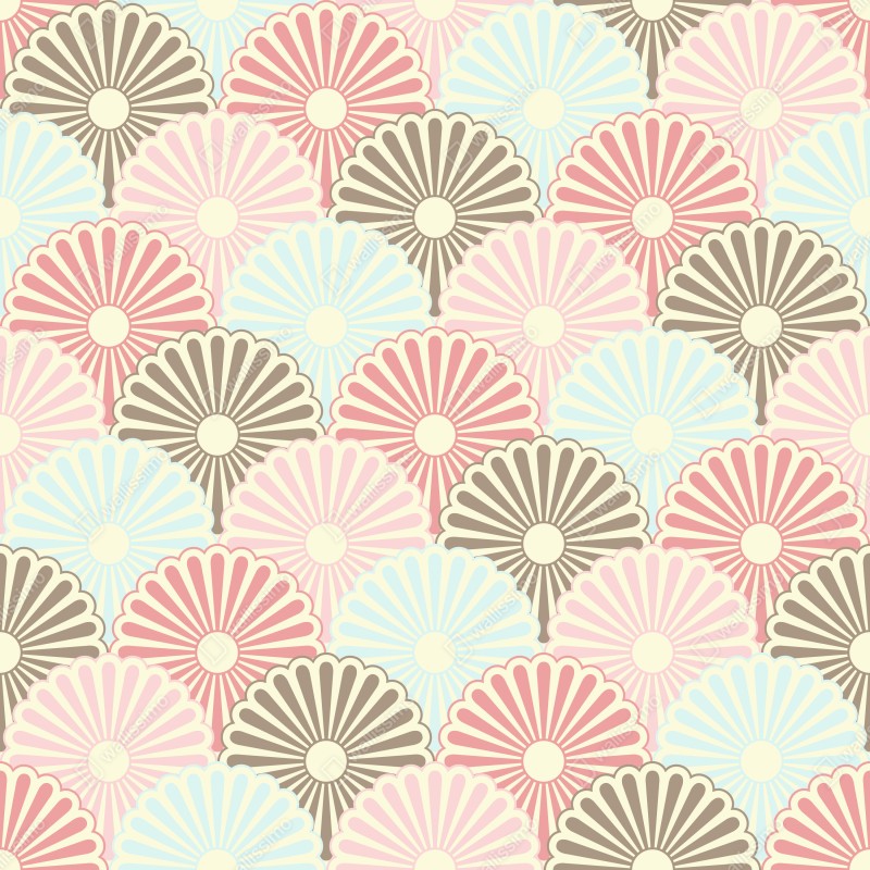 Naklejka na drzwi pastelowy wzór muszelkowy – Wallissimo® Naklejka na drzwi pastelowy wzór muszelkowy – Wallissimo®