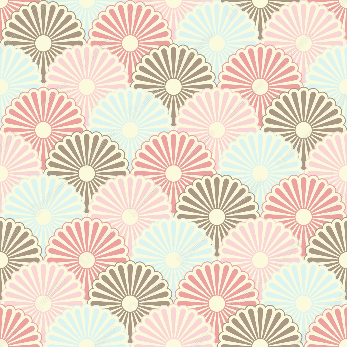 Naklejka na drzwi pastelowy wzór muszelkowy – Wallissimo® Naklejka na drzwi pastelowy wzór muszelkowy – Wallissimo®