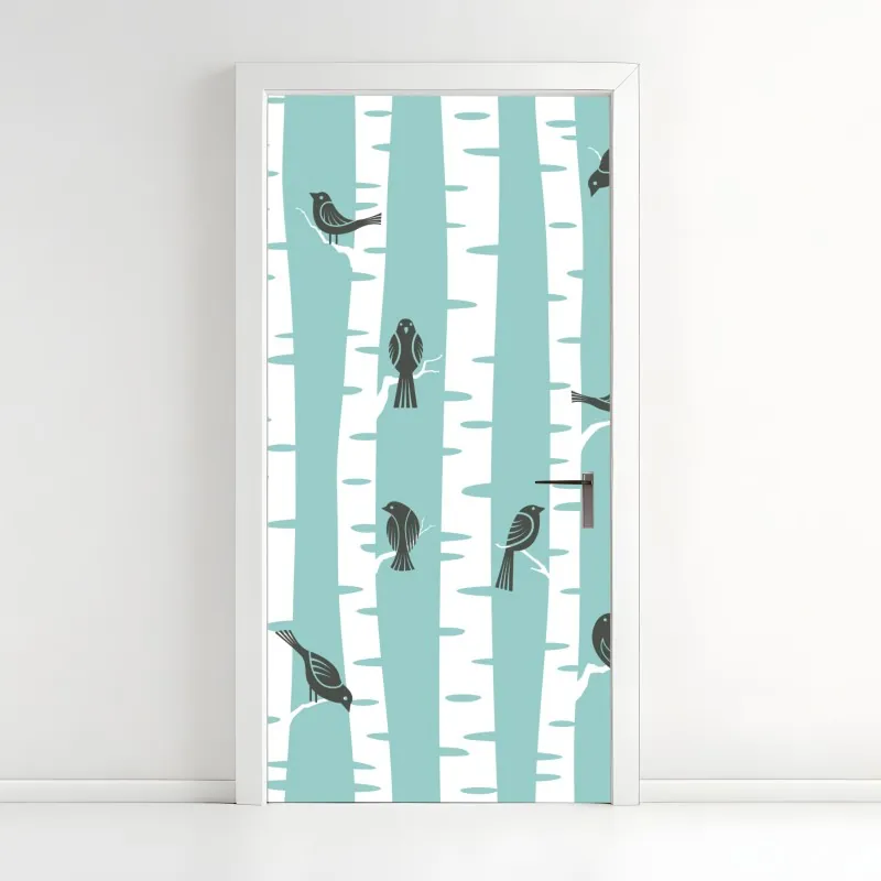 Naklejka na drzwi słoneczna uliczka nad morzem z widokiem na zatokę – Wallissimo®