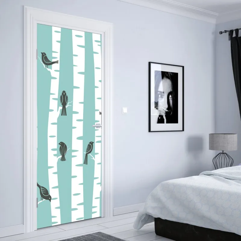 Naklejka na drzwi słoneczna uliczka nad morzem z widokiem na zatokę – Wallissimo®