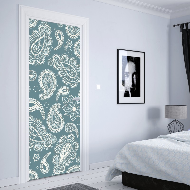 Naklejka na drzwi ciemna tekstura łupka – Wallissimo®