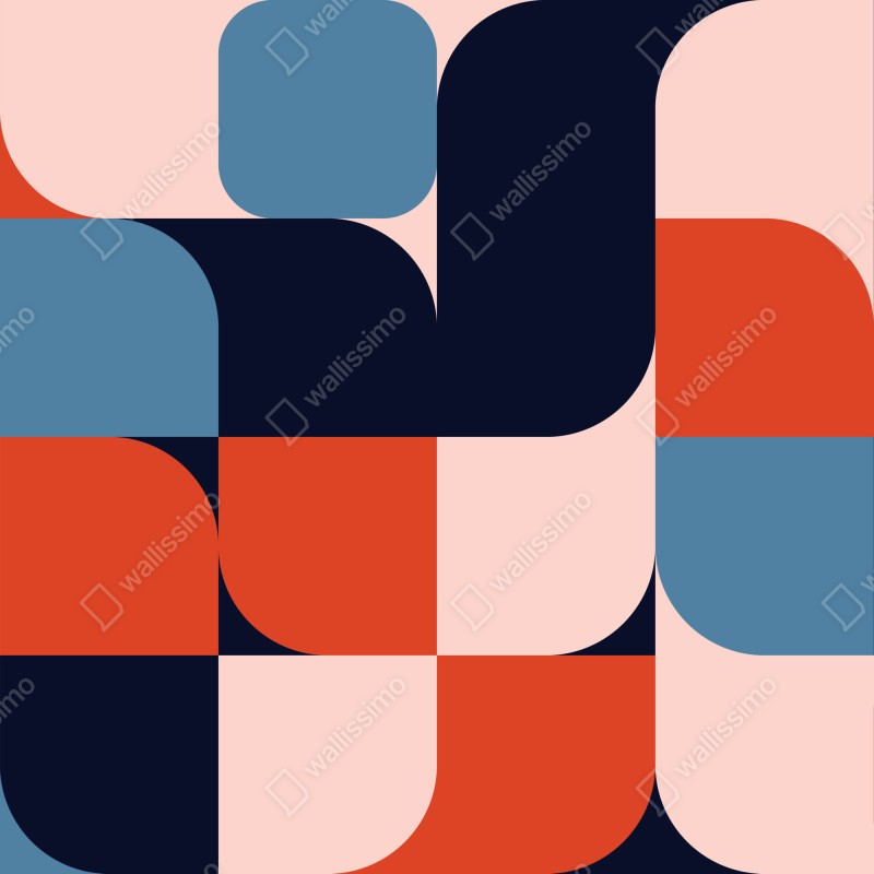 Naklejka na drzwi odważny geometryczny wzór retro – Wallissimo® Naklejka na drzwi odważny geometryczny wzór retro – Wallissimo®