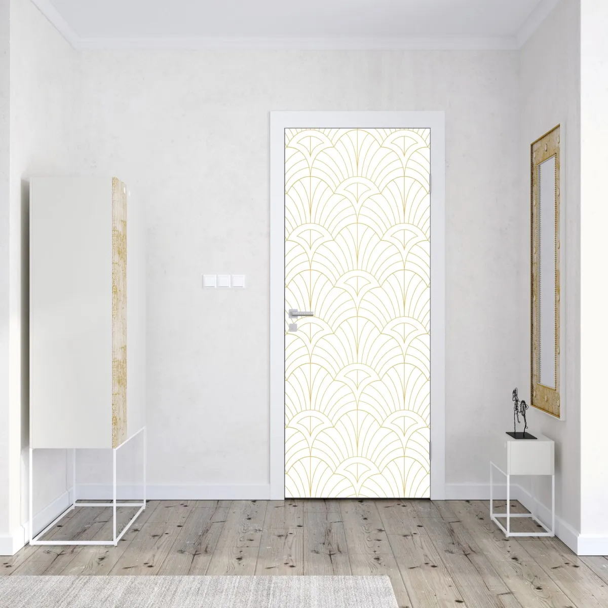 Naklejka na drzwi złoty wzór art deco – Wallissimo® Naklejka na drzwi złoty wzór art deco – Wallissimo®