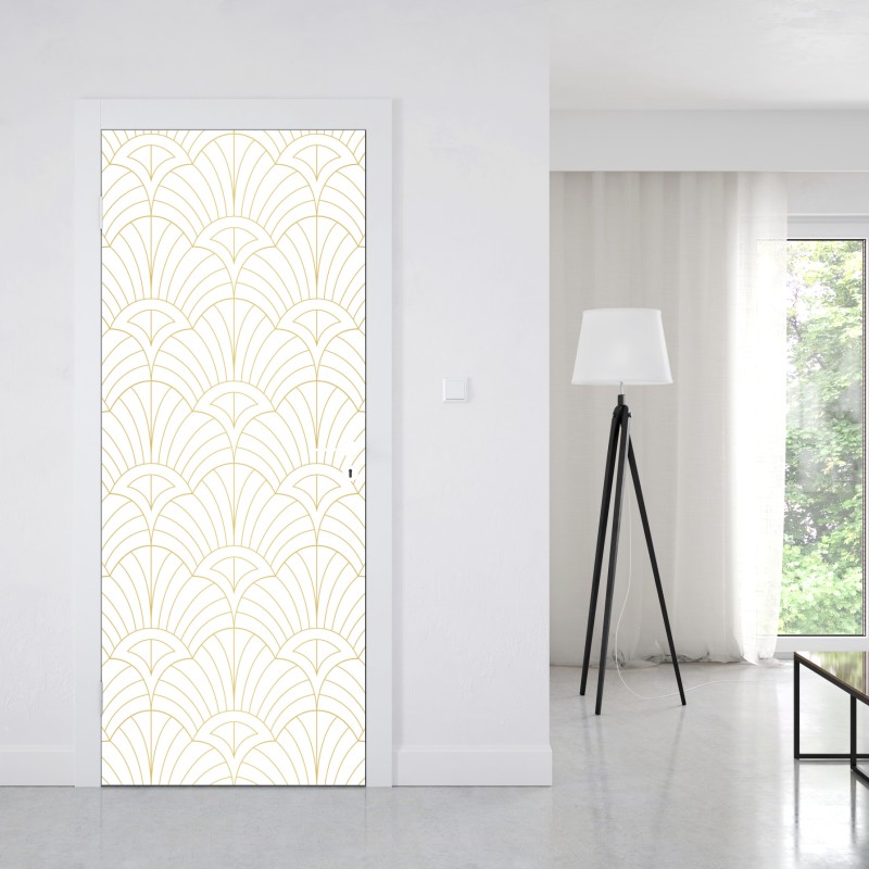 Naklejka na drzwi złoty wzór art deco – Wallissimo® Naklejka na drzwi złoty wzór art deco – Wallissimo®