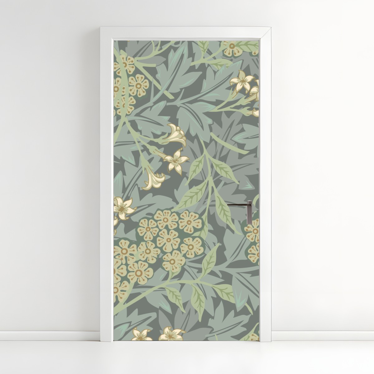 Door sticker vintage botanical floral pattern