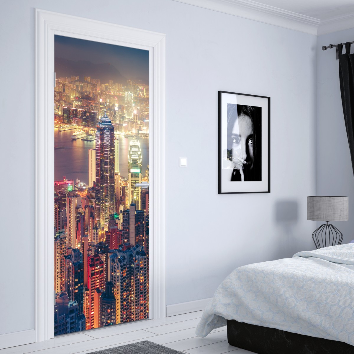 Naklejka na drzwi Hongkong nocny widok ze szczytu Victoria Peak – Wallissimo® Naklejka na drzwi Hongkong nocny widok ze szczytu Victoria Peak – Wallissimo®