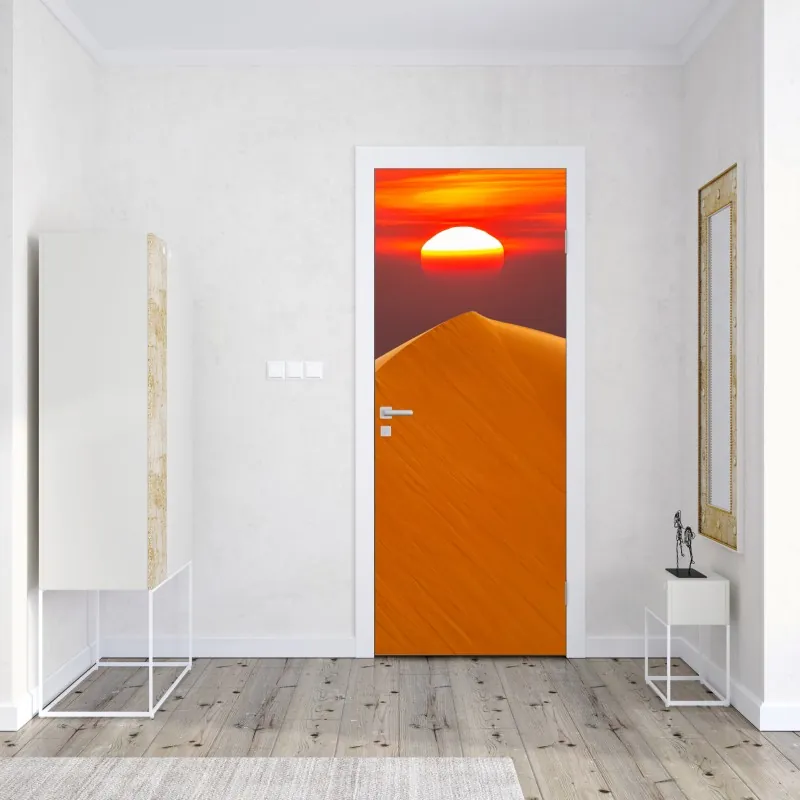 Naklejka na drzwi złote geometryczne fasety – Wallissimo®