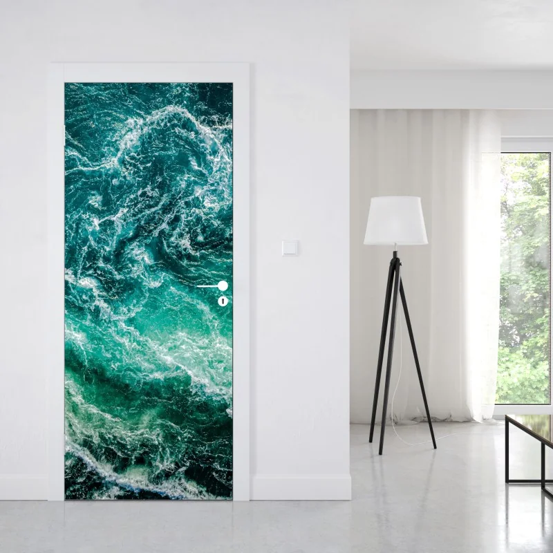 Naklejka na drzwi mglisty leśny szlak – Wallissimo®