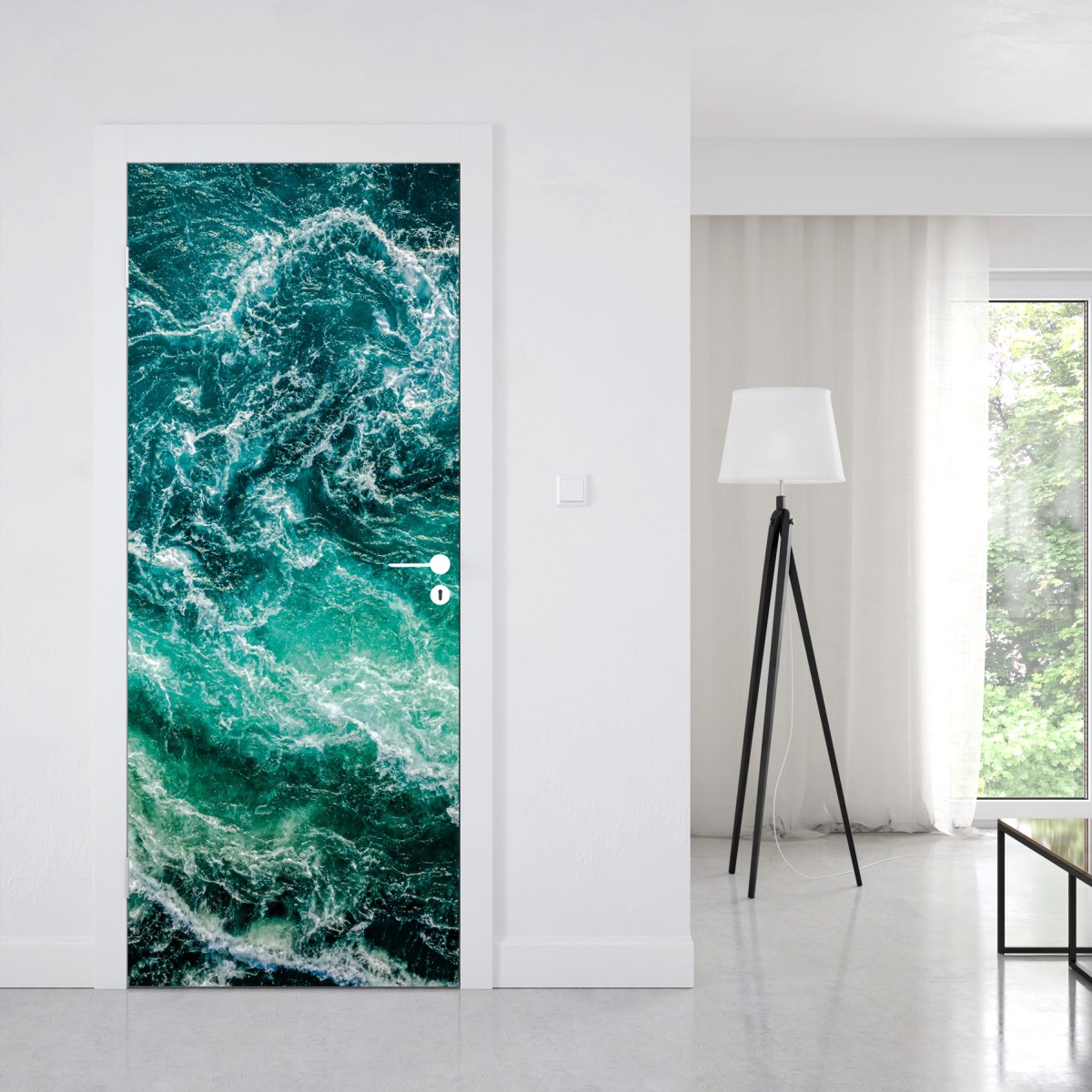 Naklejka na drzwi wirujące wody Saltstraumen, Norwegia – Wallissimo® Naklejka na drzwi wirujące wody Saltstraumen, Norwegia – Wallissimo®