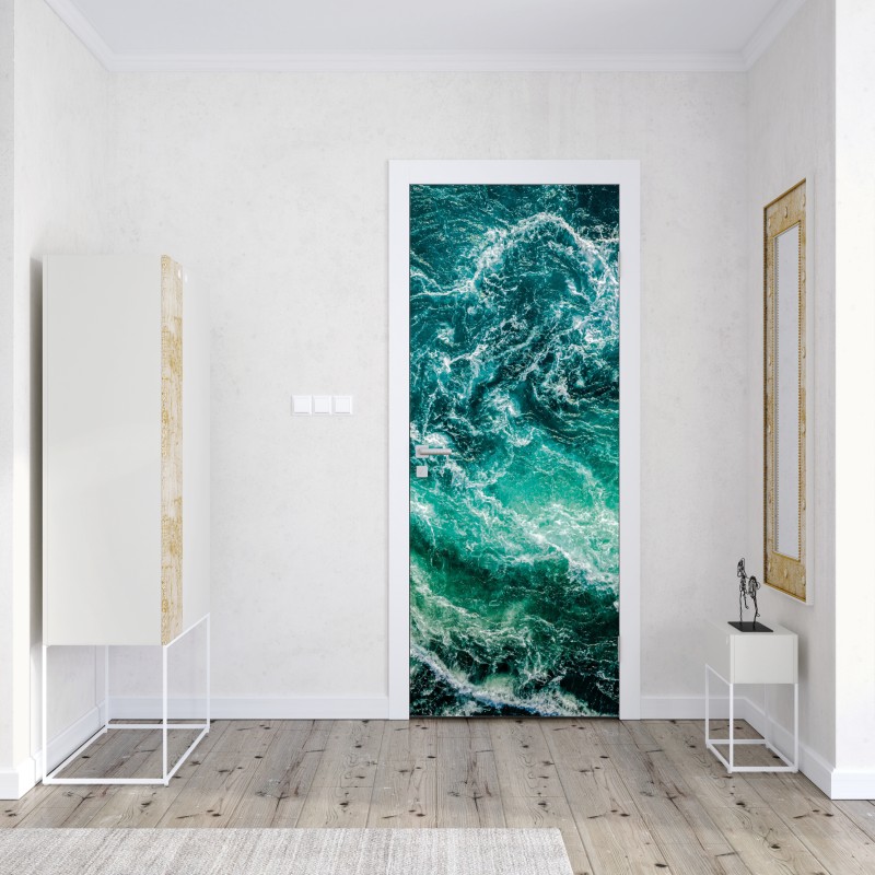 Naklejka na drzwi wirujące wody Saltstraumen, Norwegia – Wallissimo® Naklejka na drzwi wirujące wody Saltstraumen, Norwegia – Wallissimo®