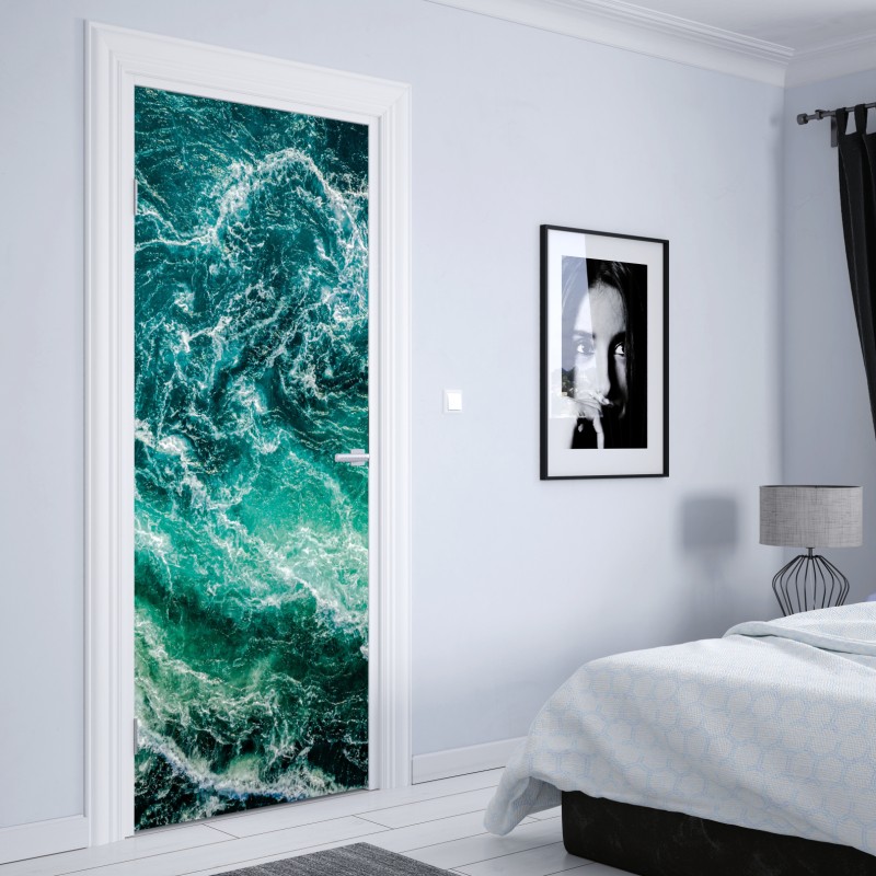 Naklejka na drzwi wirujące wody Saltstraumen, Norwegia – Wallissimo® Naklejka na drzwi wirujące wody Saltstraumen, Norwegia – Wallissimo®