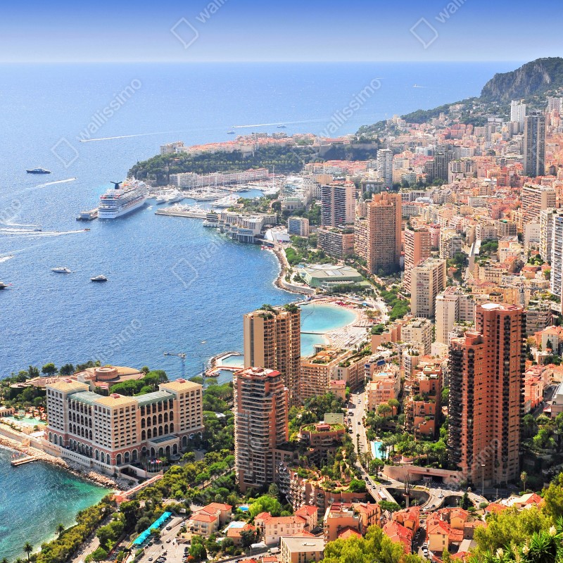 Naklejka na drzwi słoneczna panorama nadmorskiego miasta – Wallissimo® Naklejka na drzwi słoneczna panorama nadmorskiego miasta – Wallissimo®