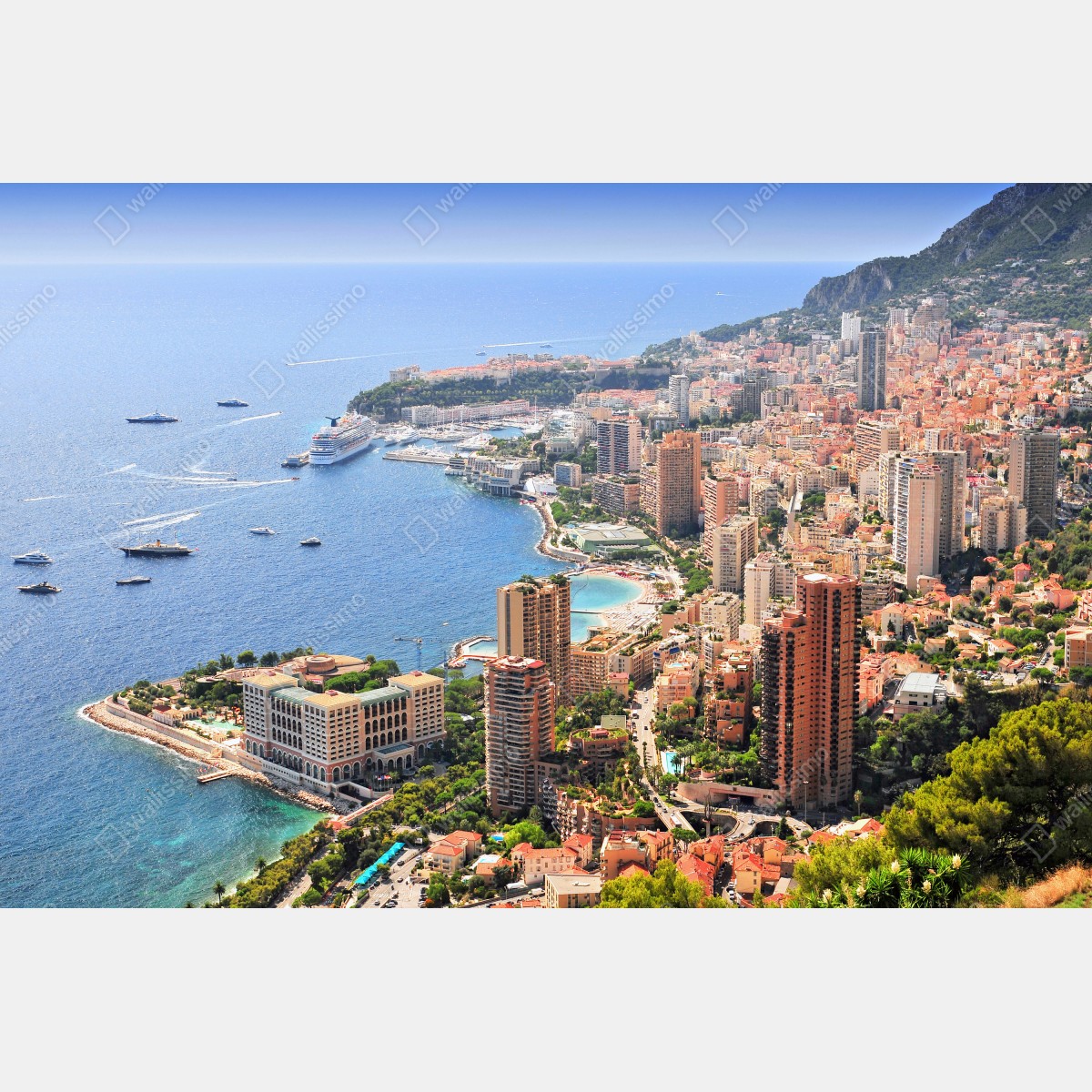 Naklejka na drzwi słoneczna panorama nadmorskiego miasta – Wallissimo® Naklejka na drzwi słoneczna panorama nadmorskiego miasta – Wallissimo®