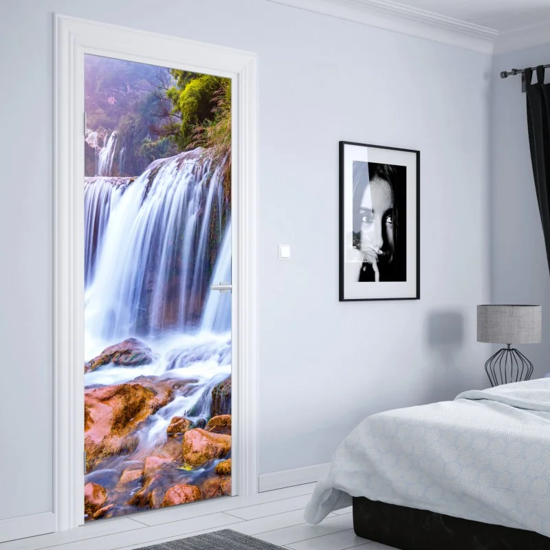 Naklejka na drzwi Shibuya nocne skrzyżowanie – Wallissimo®