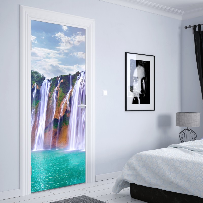 Naklejka na drzwi Jiulong wodospad turkusowa kaskada w Luoping, Chiny – Wallissimo® Naklejka na drzwi Jiulong wodospad turkusowa kaskada w Luoping, Chiny – Wallissimo®