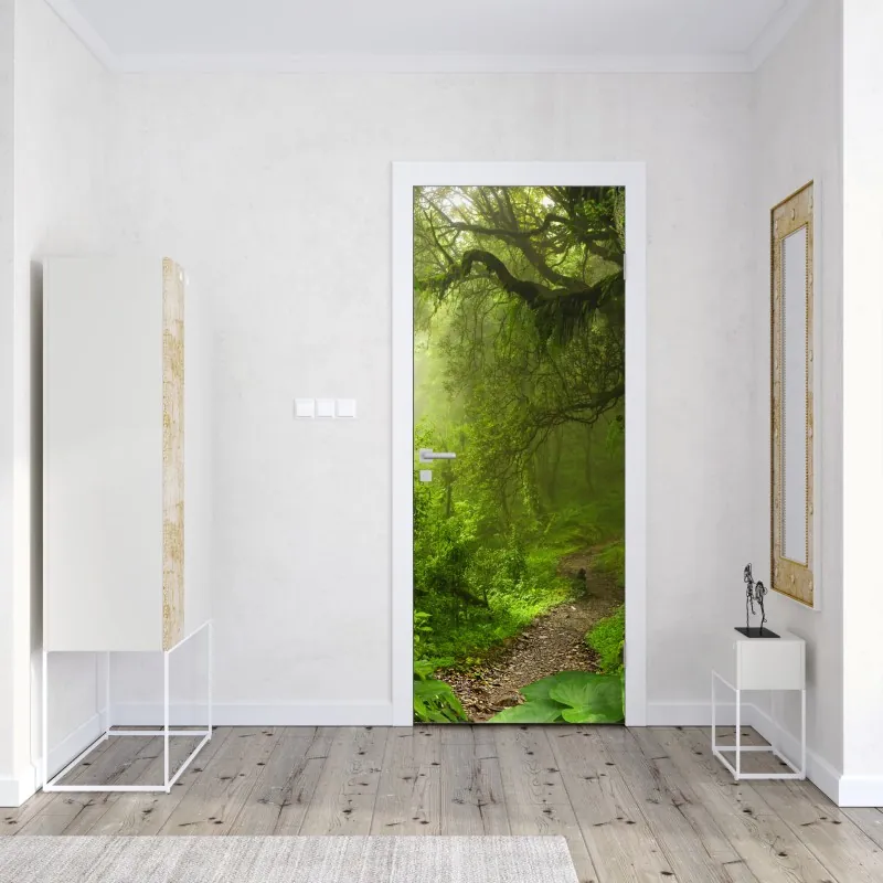 Naklejka na drzwi ciemnoszary marmur ze złotymi żyłami – Wallissimo®