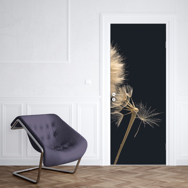 Naklejka na drzwi delikatny dmuchawiec na ciemnym tle – Wallissimo® Naklejka na drzwi delikatny dmuchawiec na ciemnym tle – Wallissimo®