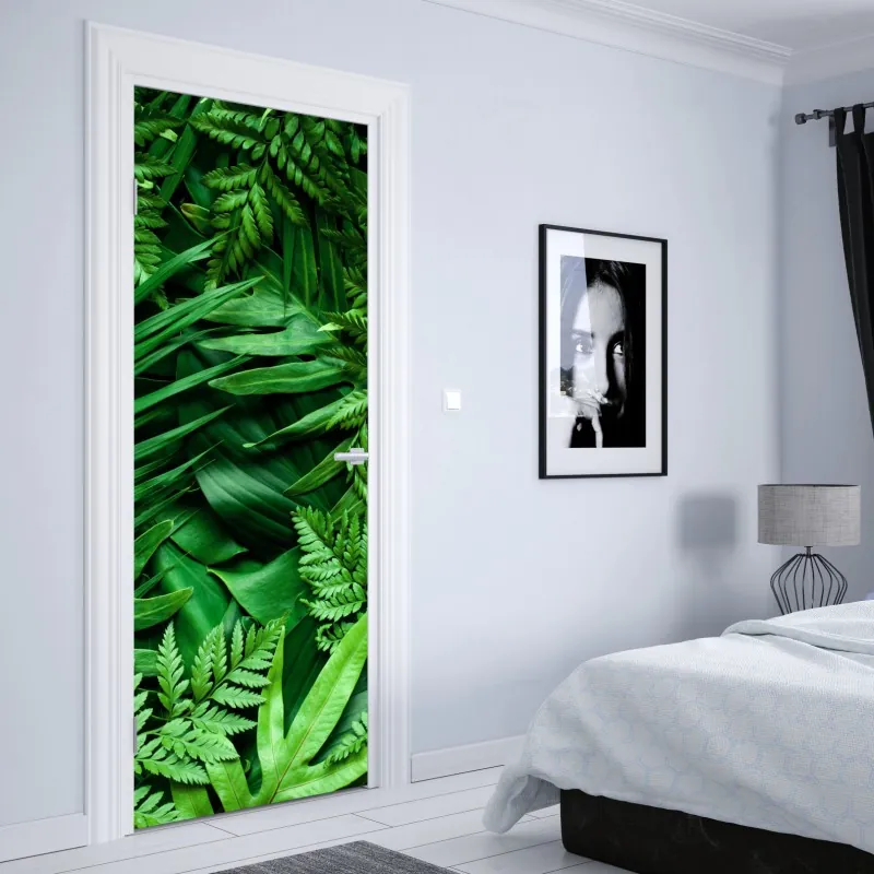 Naklejka na drzwi czarno-biały geometryczny wzór – Wallissimo®