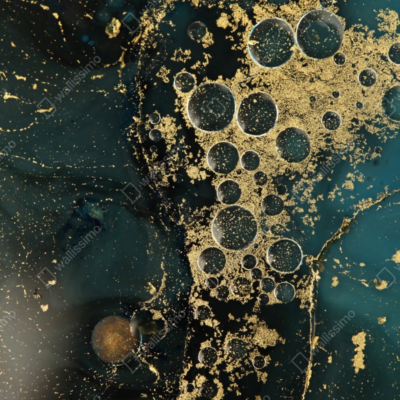 Naklejka na drzwi turkusowo-złota abstrakcyjna marmurkowa faktura – Wallissimo® Naklejka na drzwi turkusowo-złota abstrakcyjna marmurkowa faktura – Wallissimo®