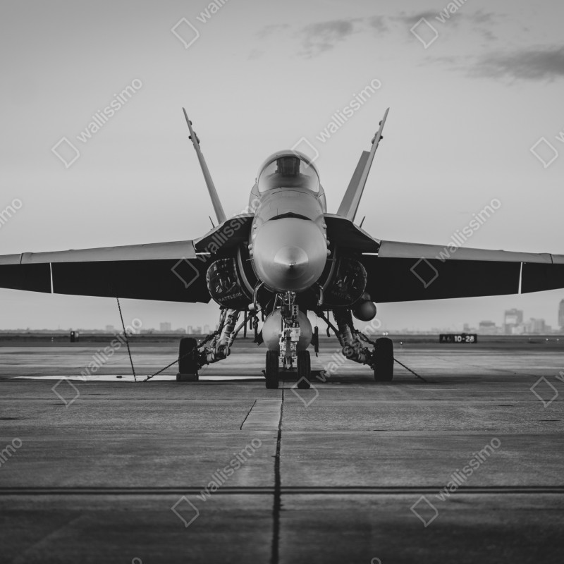 Naklejka na drzwi myśliwiec na pasie startowym – Wallissimo® Naklejka na drzwi myśliwiec na pasie startowym – Wallissimo®