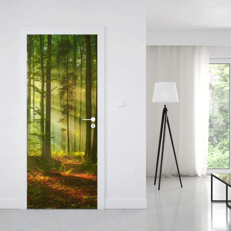 Naklejka na drzwi minimalistyczne geometryczne wnętrze z świetlikiem – Wallissimo®