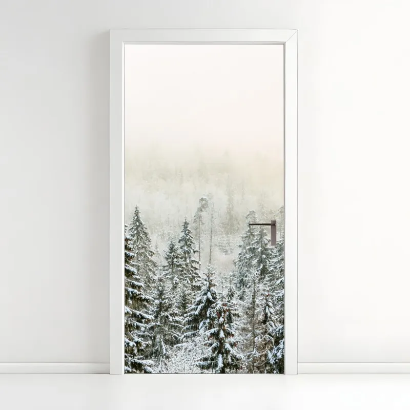 Naklejka na drzwi złoty szczyt nad alpejskim potokiem – Wallissimo®