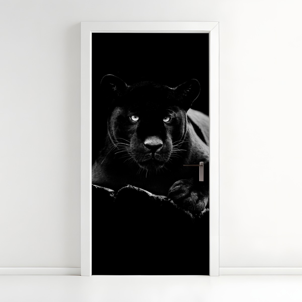 Door sticker majestic black panther portrait