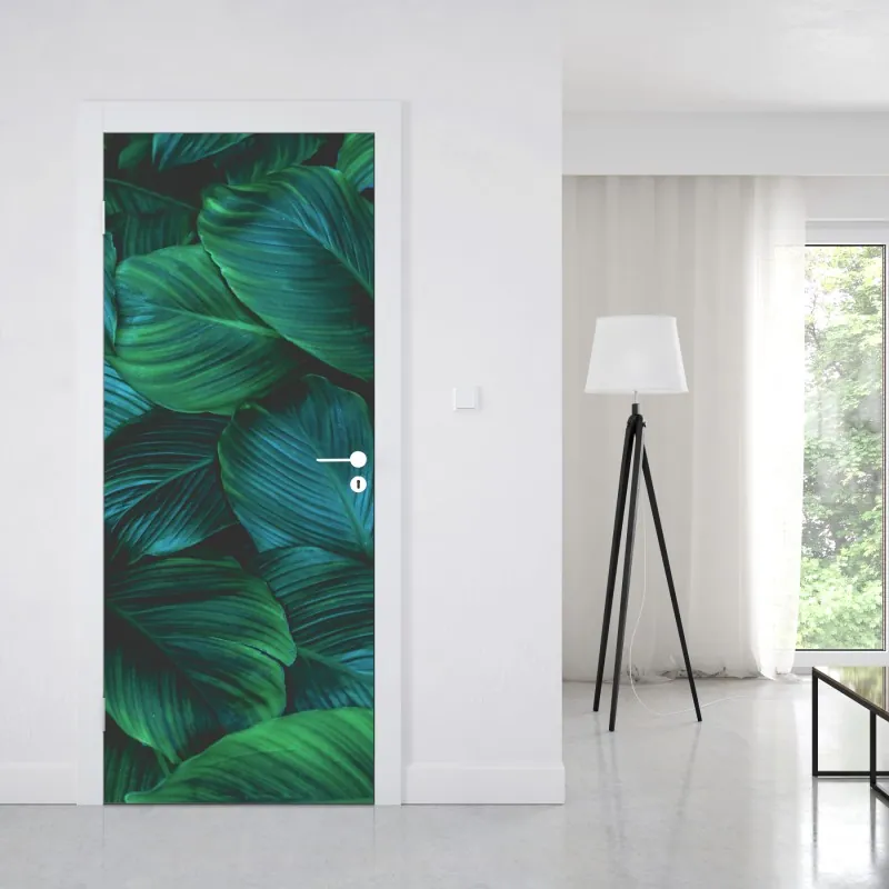 Naklejka na drzwi mchowe kamienne schody do mglistego lasu – Wallissimo®