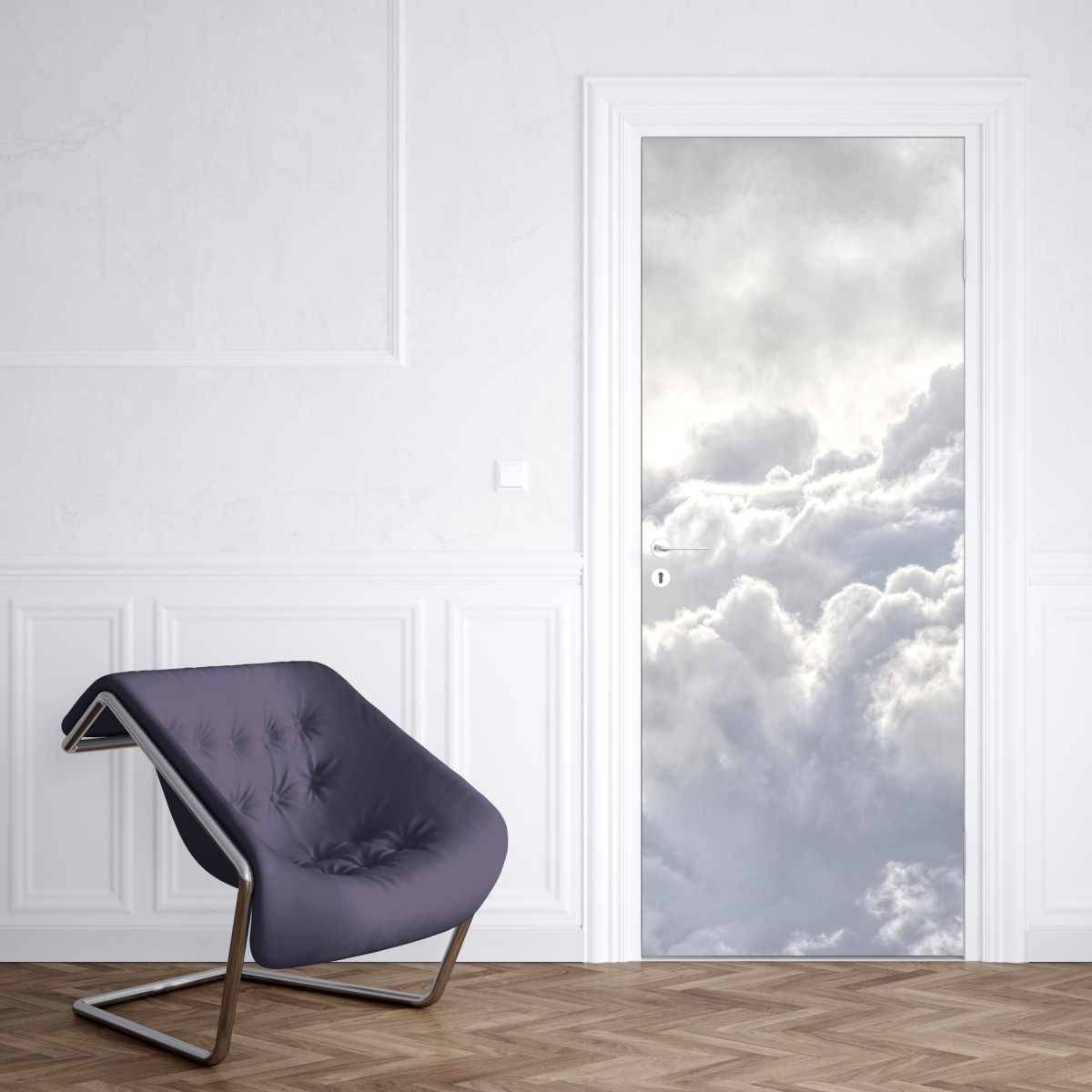 Naklejka na drzwi eteryczny pejzaż chmur – Wallissimo® Naklejka na drzwi eteryczny pejzaż chmur – Wallissimo®