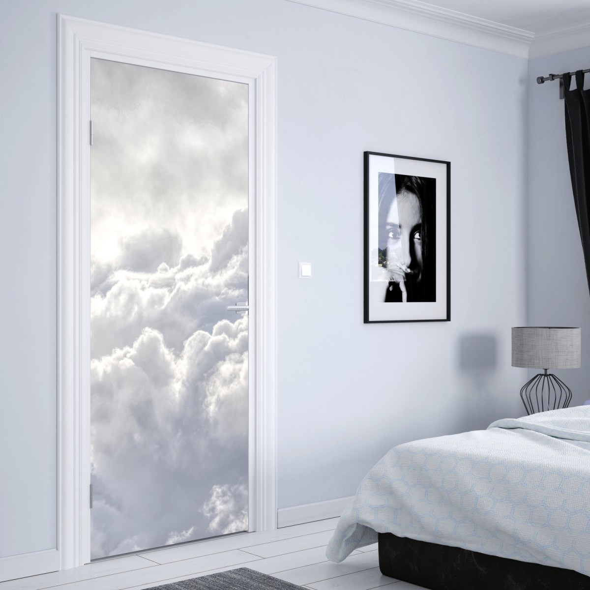 Naklejka na drzwi eteryczny pejzaż chmur – Wallissimo® Naklejka na drzwi eteryczny pejzaż chmur – Wallissimo®