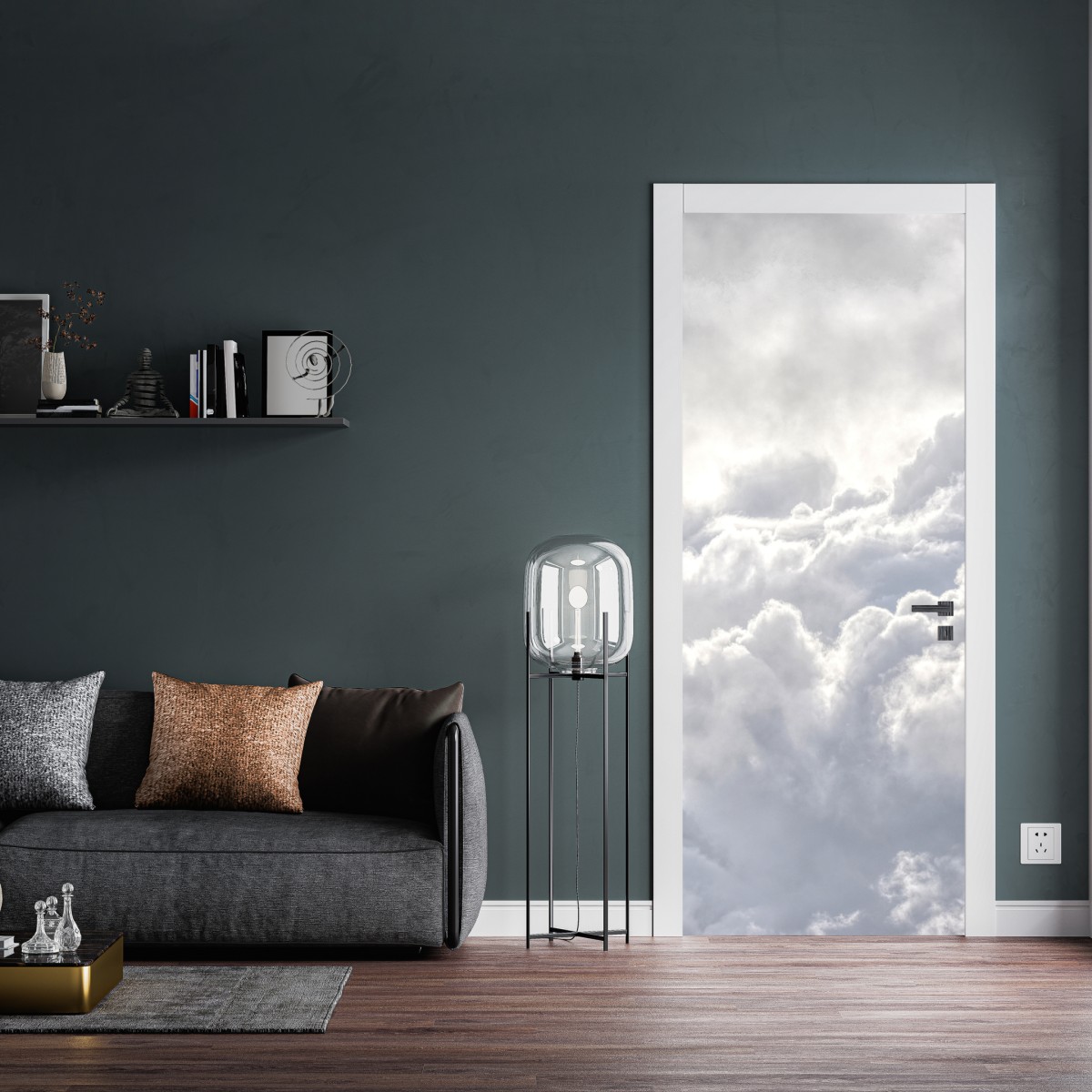Naklejka na drzwi eteryczny pejzaż chmur – Wallissimo® Naklejka na drzwi eteryczny pejzaż chmur – Wallissimo®