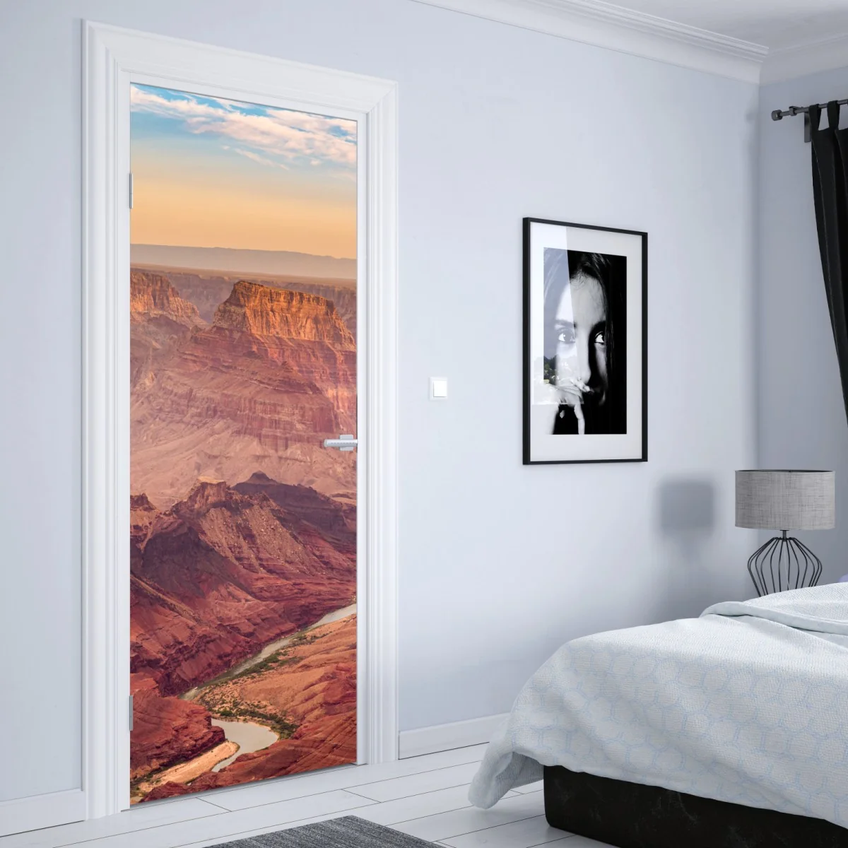 Naklejka na drzwi Grand Canyon zachód słońca panorama – Wallissimo® Naklejka na drzwi Grand Canyon zachód słońca panorama – Wallissimo®