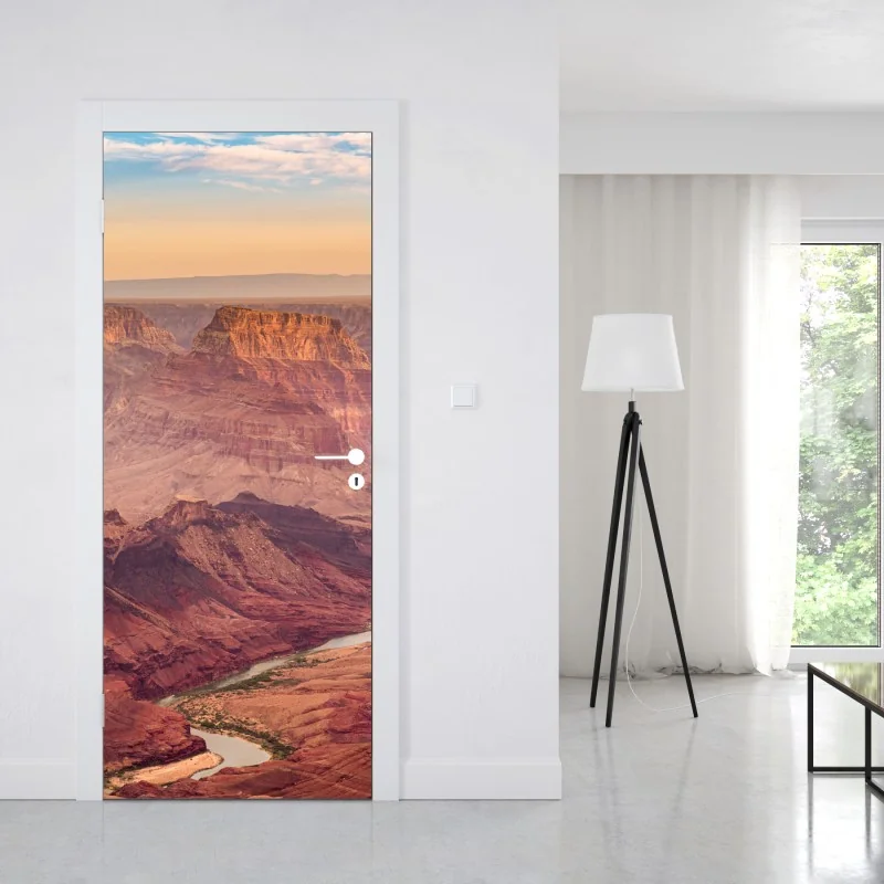 Naklejka na drzwi Grand Canyon zachód słońca panorama – Wallissimo® Naklejka na drzwi Grand Canyon zachód słońca panorama – Wallissimo®