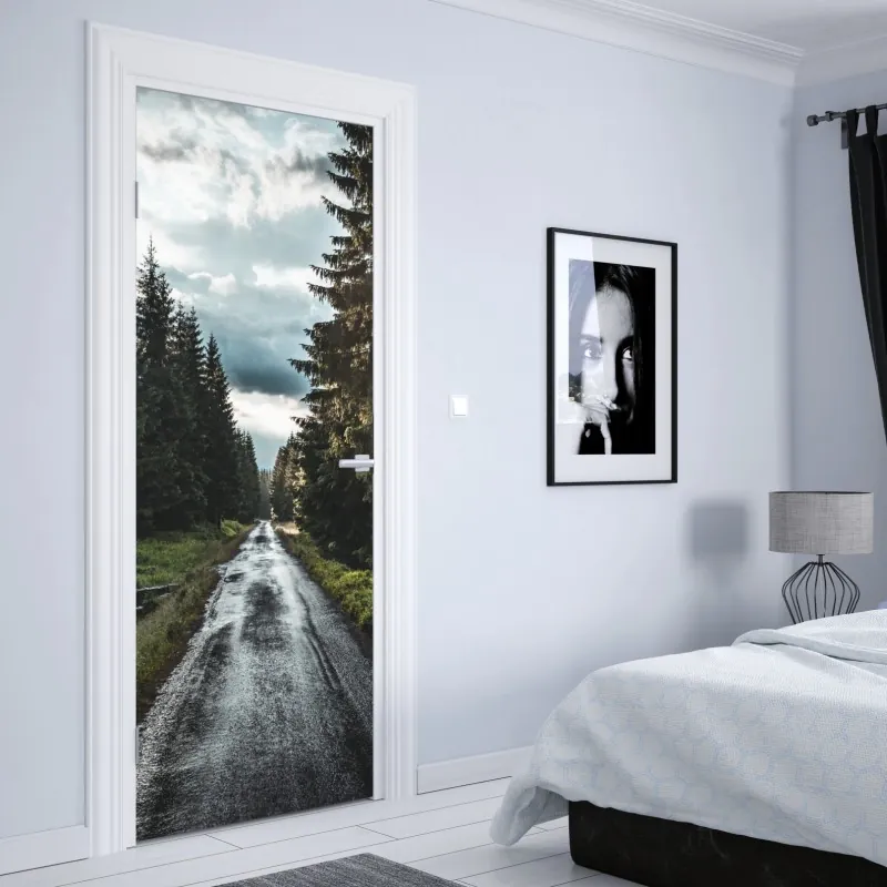 Naklejka na drzwi majestatyczne odbicie Alp przy Bachalpsee – Wallissimo®