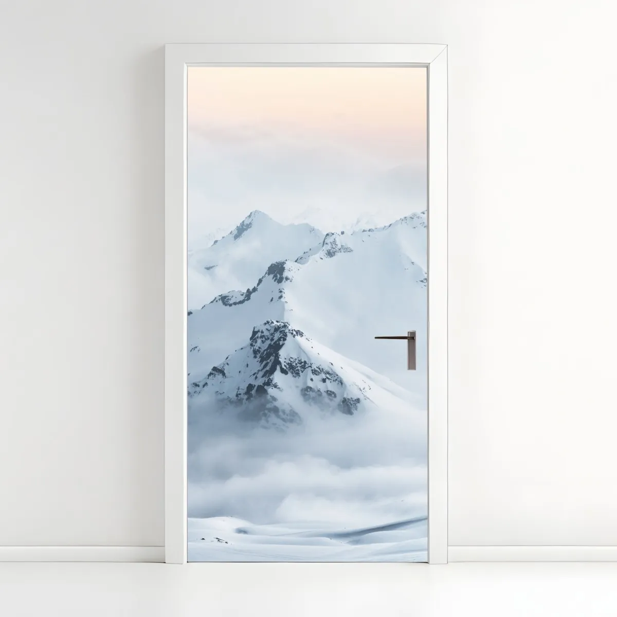 Naklejka na drzwi śnieżne szczyty Kaukazu o świcie – Wallissimo® Naklejka na drzwi śnieżne szczyty Kaukazu o świcie – Wallissimo®