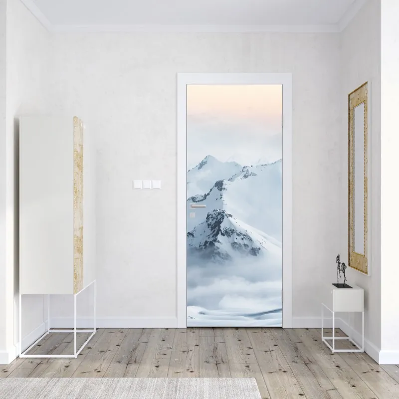 Naklejka na drzwi czarny marmur ze złotymi żyłami – Wallissimo®