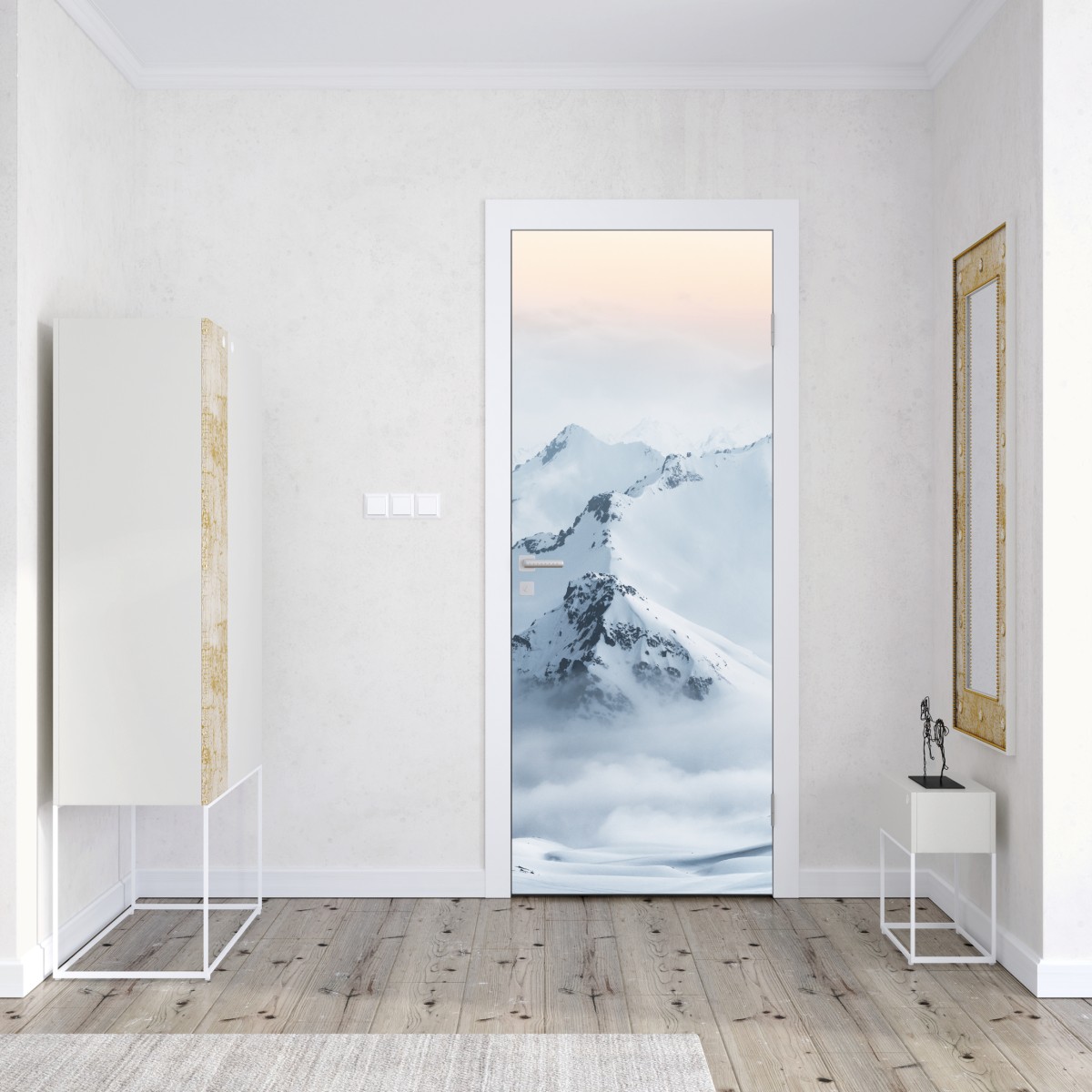 Naklejka na drzwi śnieżne szczyty Kaukazu o świcie – Wallissimo® Naklejka na drzwi śnieżne szczyty Kaukazu o świcie – Wallissimo®