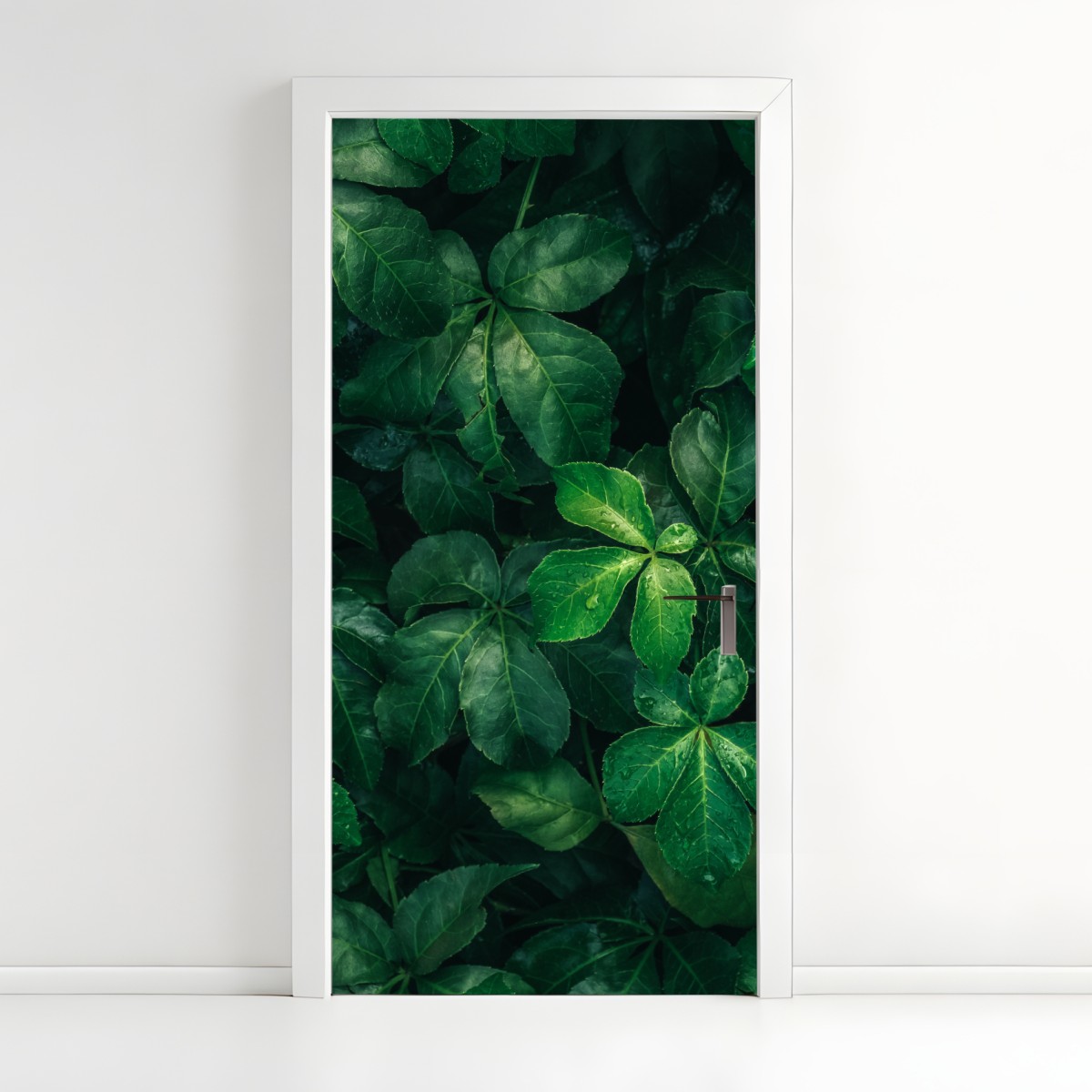 Door sticker lush tropical green foliage