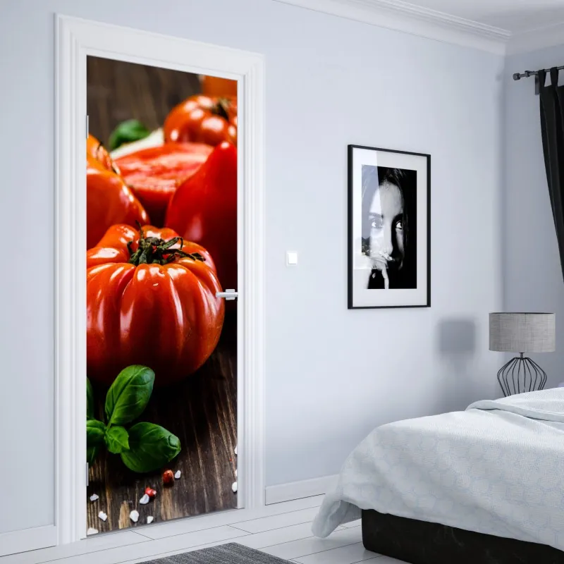 Naklejka na drzwi złoty geometryczny wzór z kołami – Wallissimo®