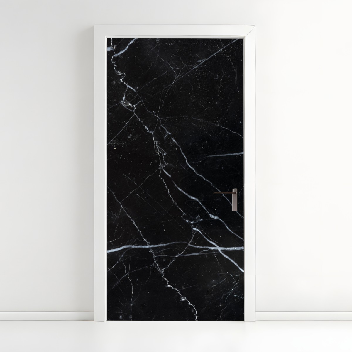 Door sticker black marquina marble texture for modern interiors