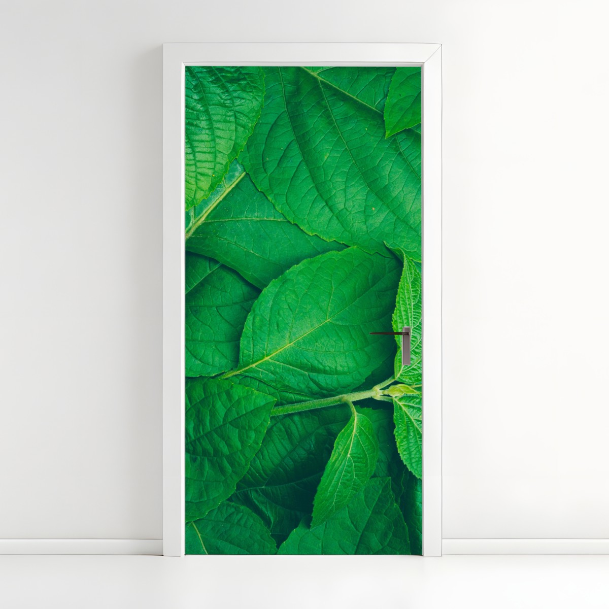 Door sticker lush green leaves texture