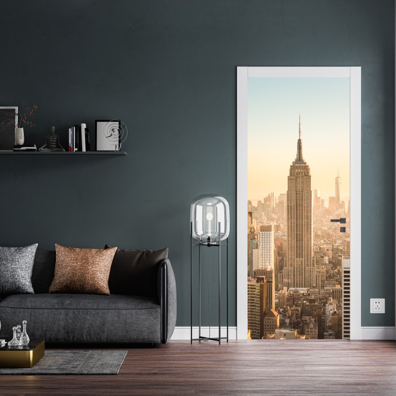 Naklejka na drzwi czarno-biała marmurowa abstrakcja – Wallissimo®