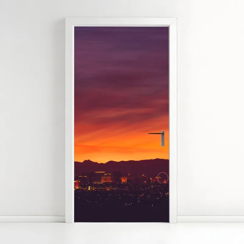 Naklejka na drzwi mchowe kamienne schody do mglistego lasu – Wallissimo®