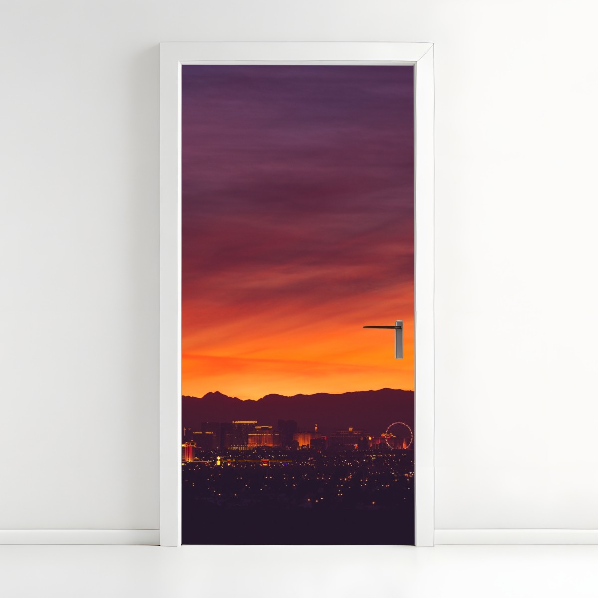 Door sticker Las Vegas sunset skyline panorama