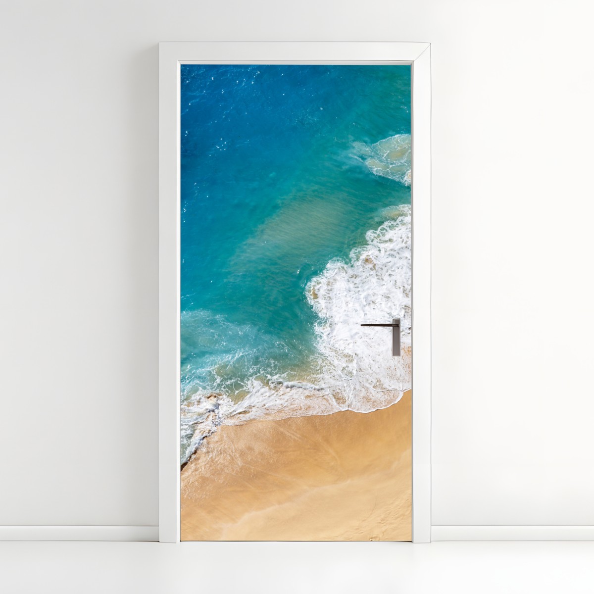 Door sticker aerial turquoise beach shoreline