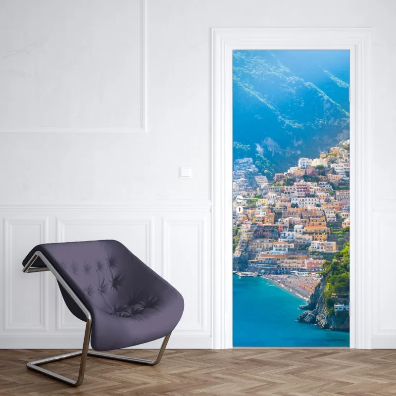 Naklejka na drzwi zbliżenie silnika odrzutowego na terminalu – Wallissimo®