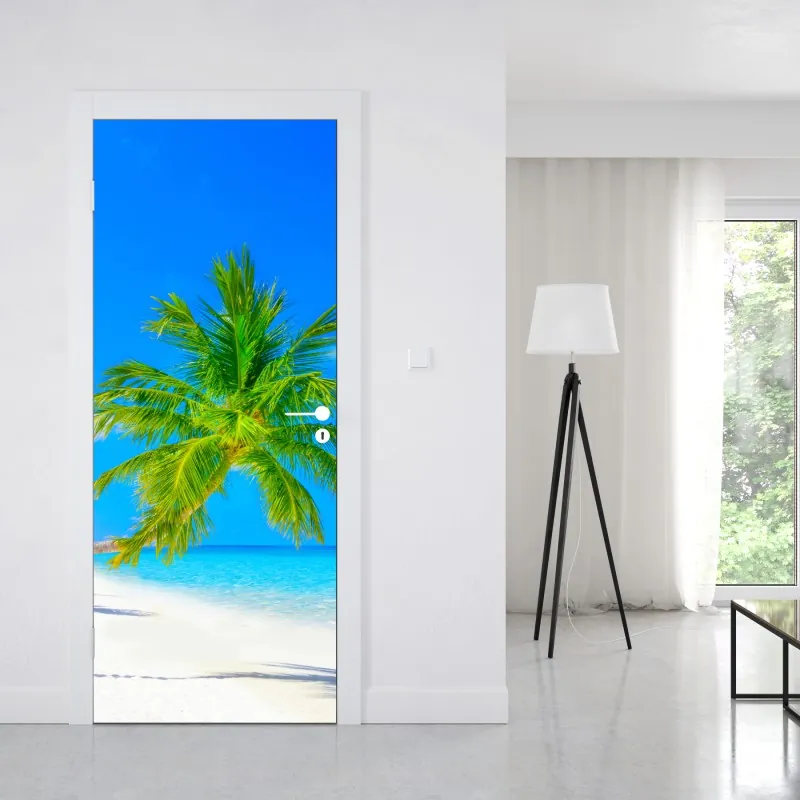 Naklejka na drzwi rajska plaża na Malediwach – Wallissimo® Naklejka na drzwi rajska plaża na Malediwach – Wallissimo®