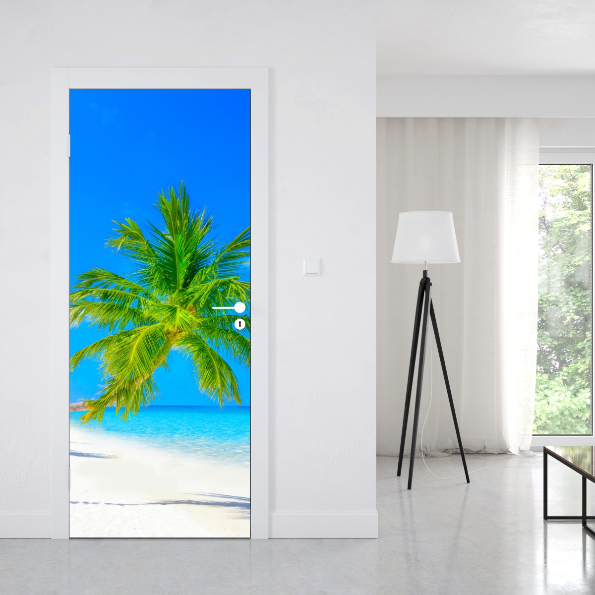 Naklejka na drzwi rajska plaża na Malediwach – Wallissimo® Naklejka na drzwi rajska plaża na Malediwach – Wallissimo®