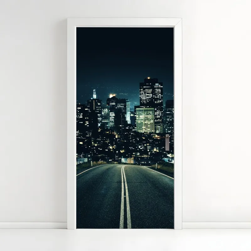 Naklejka na drzwi tropikalny wzór z kakadu i kwiatami – Wallissimo®