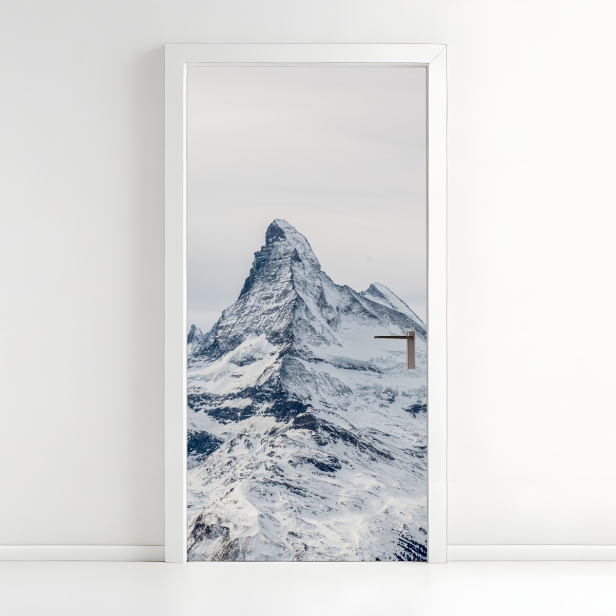 Door sticker majestic snow-capped mountain peak